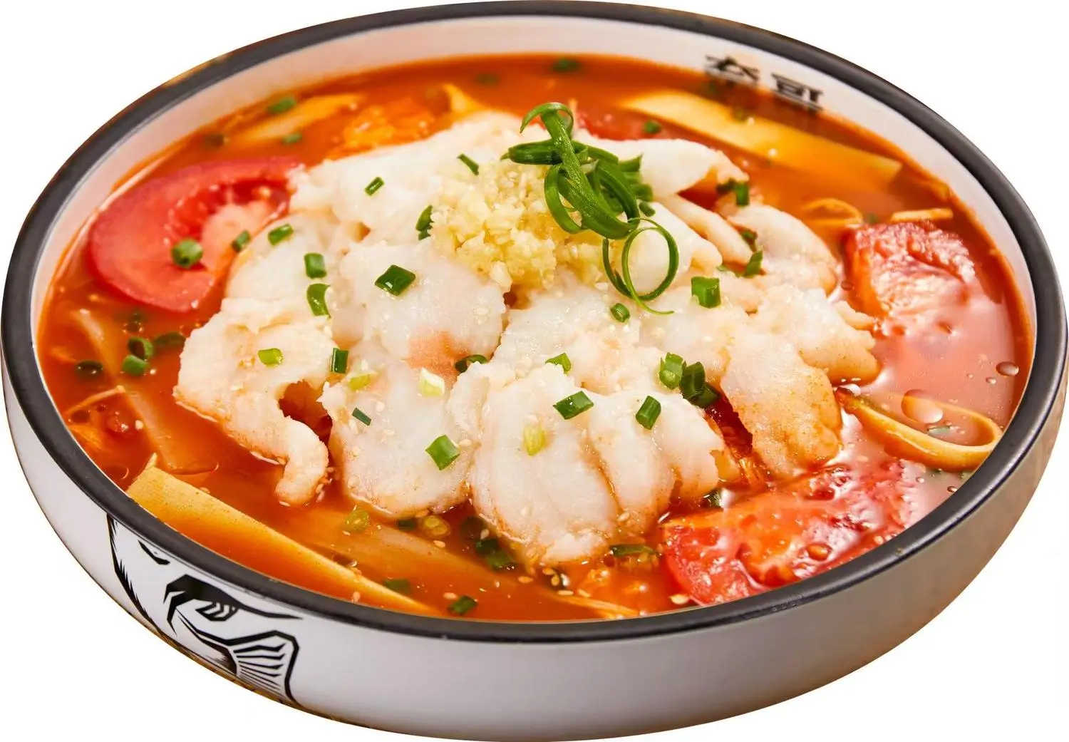 Rizhao Tomato Fish Fish in tomato - based soup with green onions at Nai Brother, a Chinese restaurant in Boston